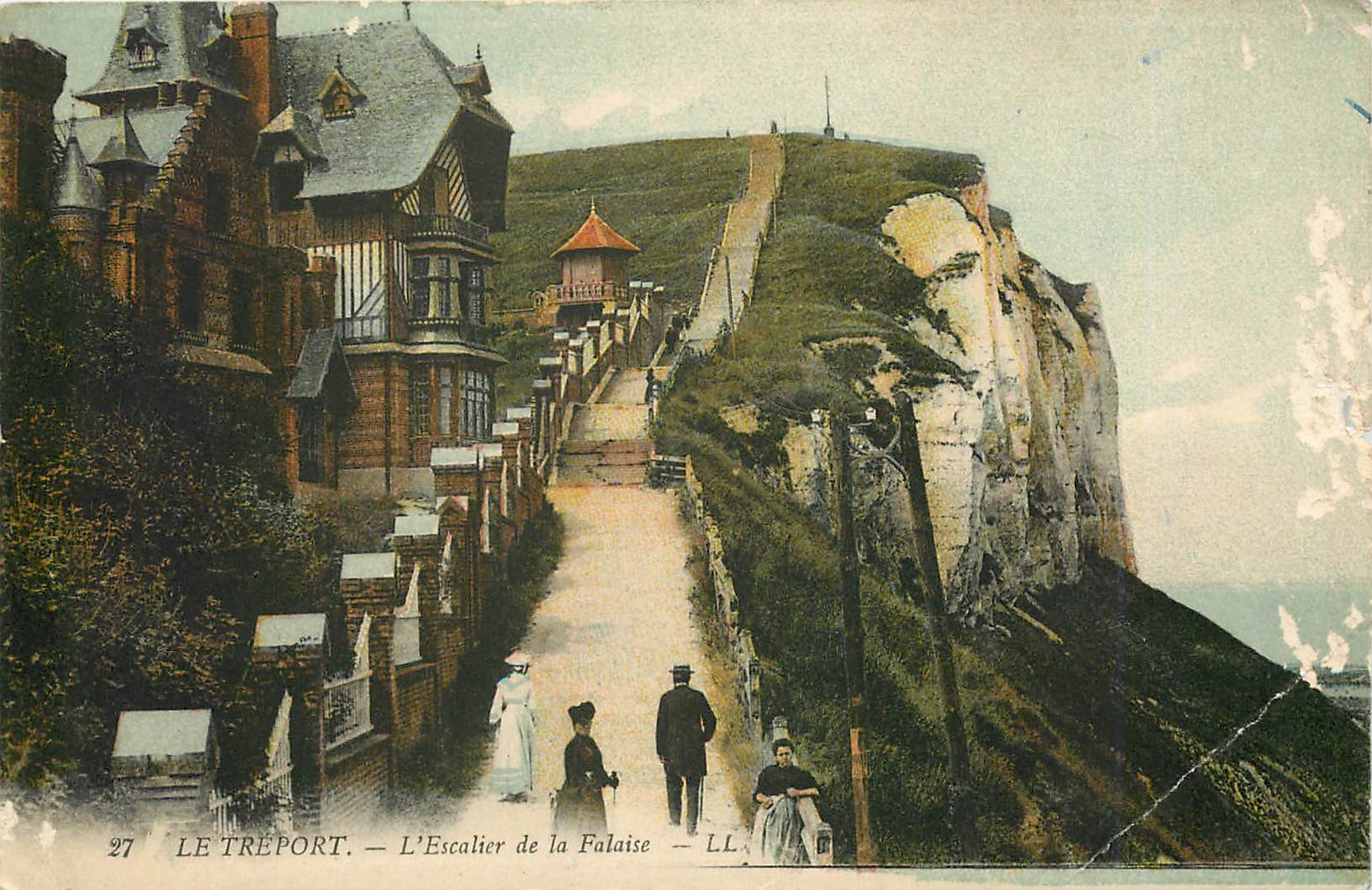 CPA Le Treport  L'Escalier de la Falaise 