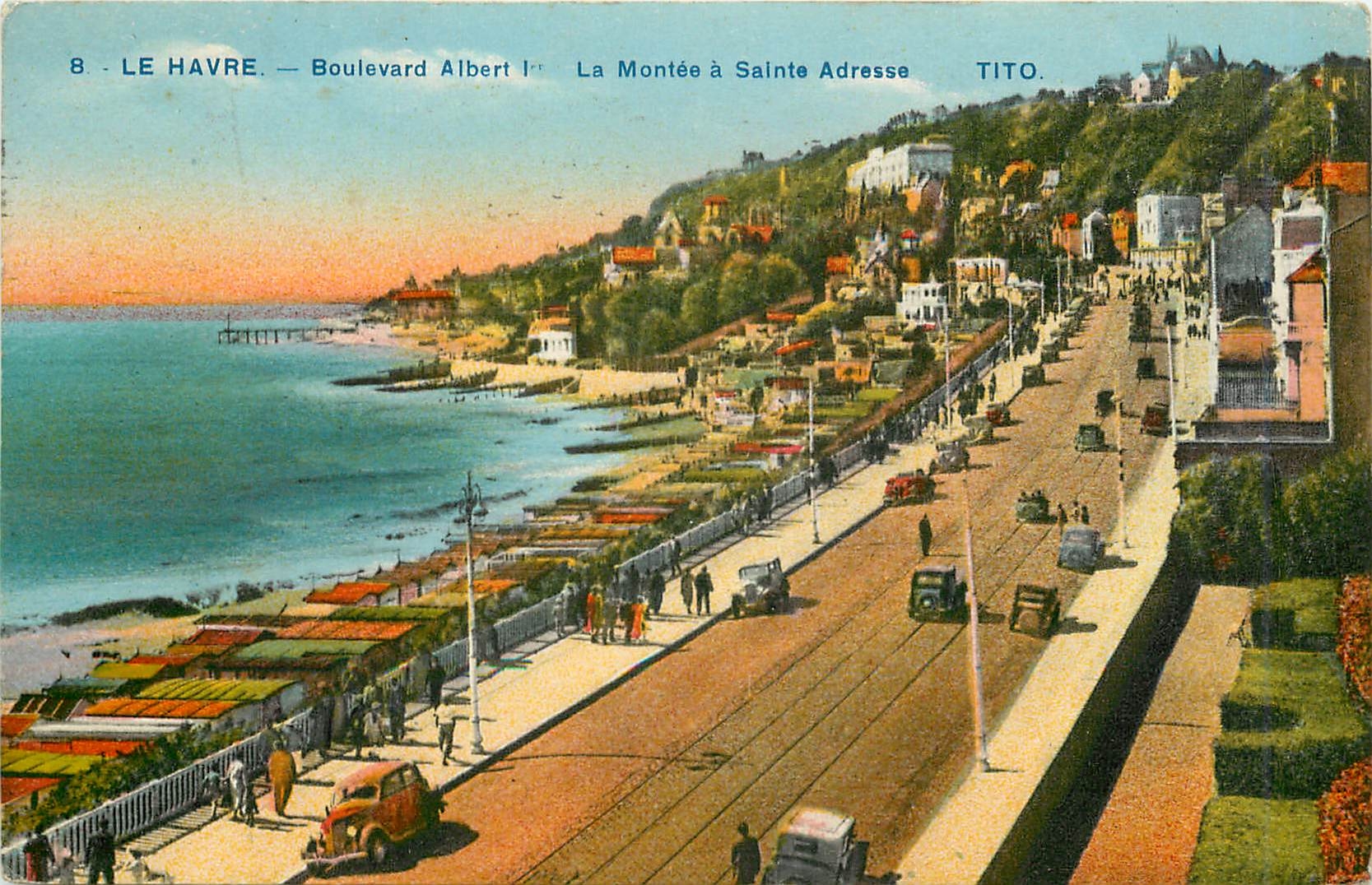 CPA Le Havre Boulevard Albert Ier La Montee a Sainte Adresse 