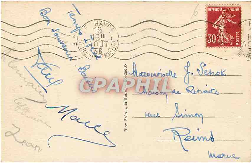 CPA Le Havre Boulevard Albert Ier La Montee a Sainte Adresse  — Rückseite