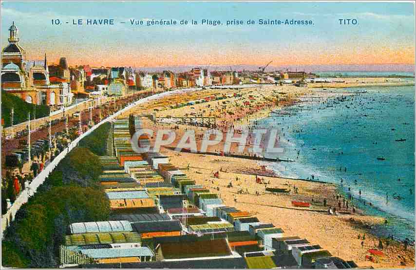 CPA Le Havre Vue generale de la Plage prise de Sainte Adresse 