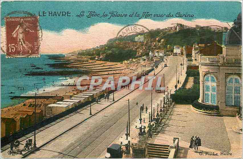 CPA Le Havre La Heve la Falaise et la Mer vues du Casino 