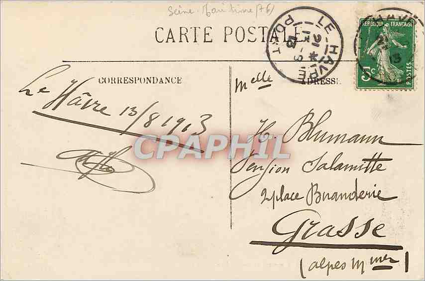 CPA Le Havre La Place Gambetta et le Theatre  — Rückseite