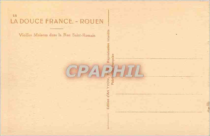 CPA Rouen Vieilles Maisons dans la Rue Saint Romain  — Verso