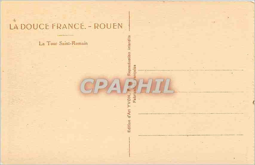 CPA Rouen La Tour Saint Romain  — Verso