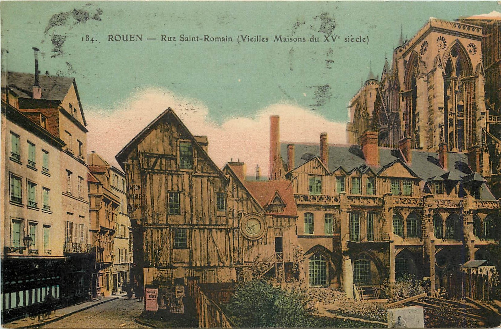 CPA Rouen Rue Saint Romain Vieilles maisons du 15eme