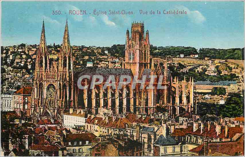 CPA Rouen Eglise Saint Ouen Vue de la Cathedrale 