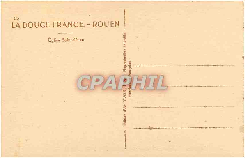 CPA Rouen Eglise Saint Ouen  — Verso