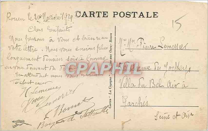 CPA De Rouen Je Vous Envoie Le Bonjour  — Rückseite