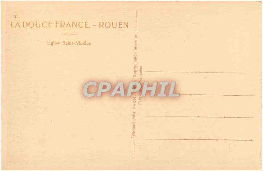 CPA Rouen Eglise Saint Maclou  — Verso
