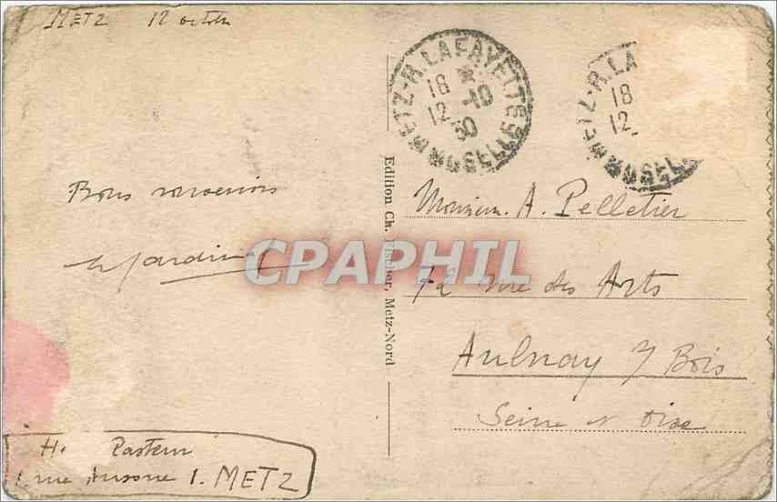 CPA Mont St Quentin Metz Vue generale vers le Mont St Quentin  — Rückseite