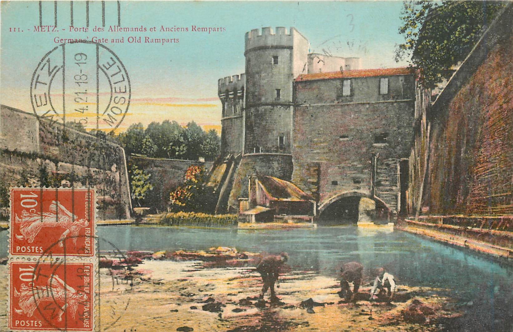 CPA Metz Porte des Allemands et Anciens Remparts 