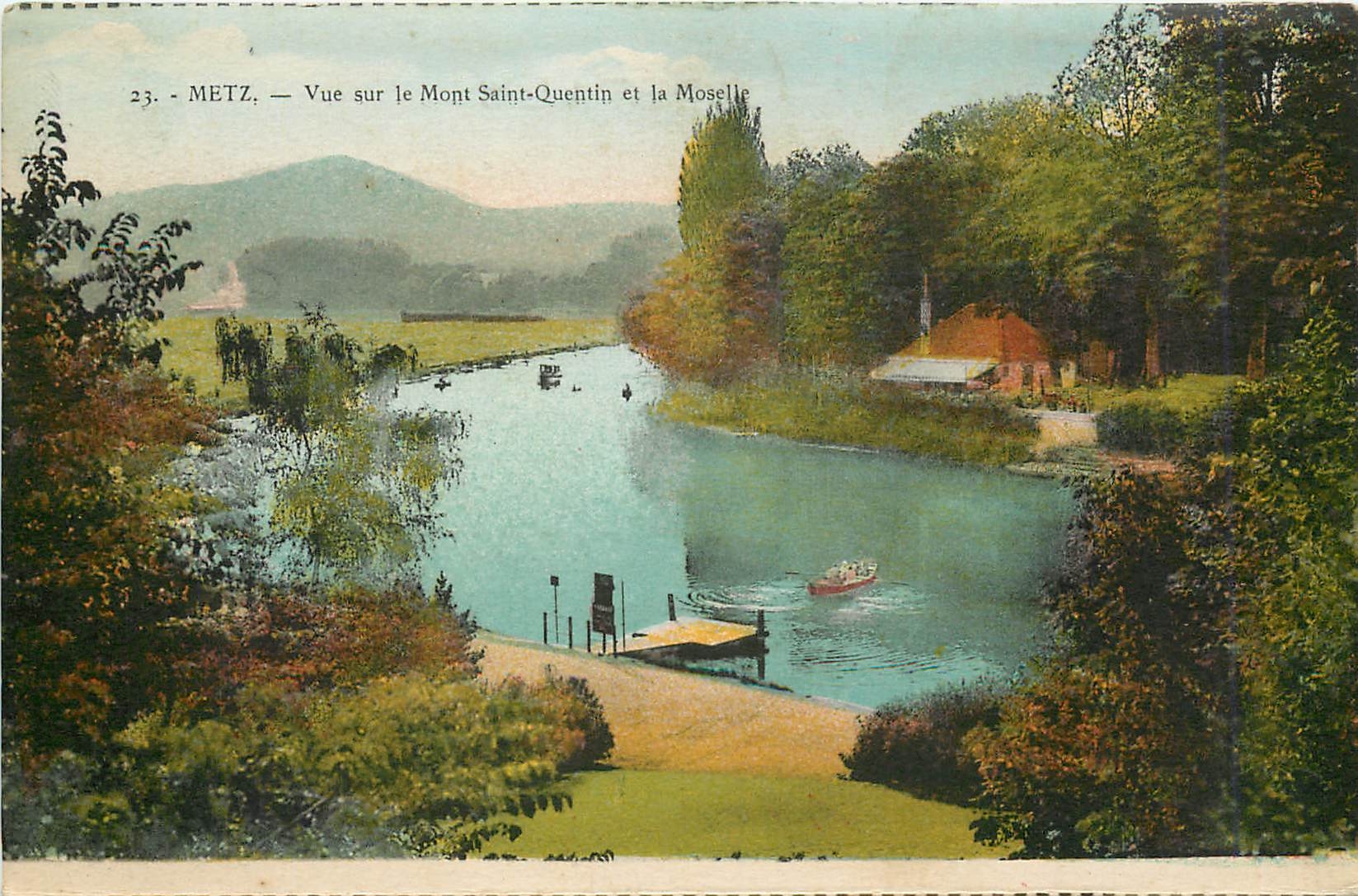 CPA Metz Vue sur le Mont Saint Quentin et la Moselle 