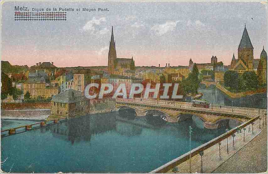 CPA Metz Digue de la Pucelle et Moyen Pont 