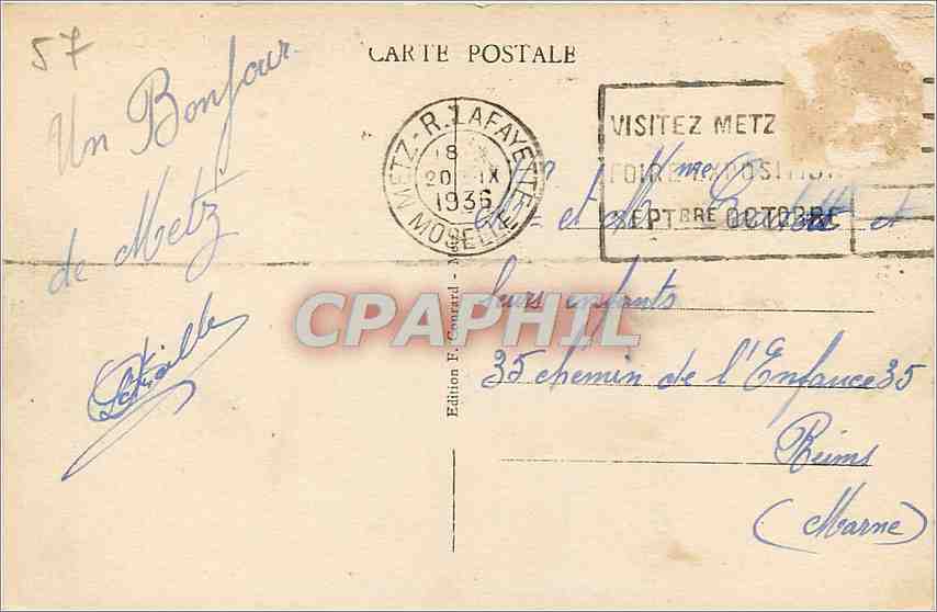 CPA Metz La Cathedrale Le Chevet  — Rückseite