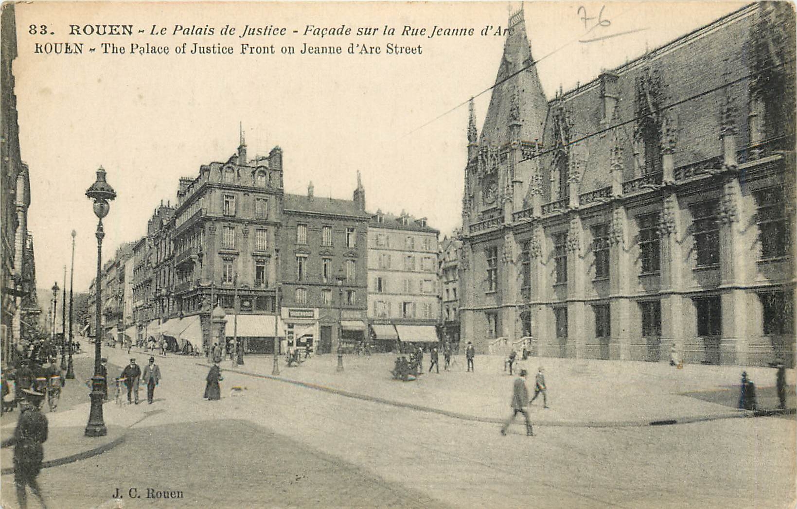CPA Rouen Le Palais de Justice Facade sur la rue Jeanne d'Arc