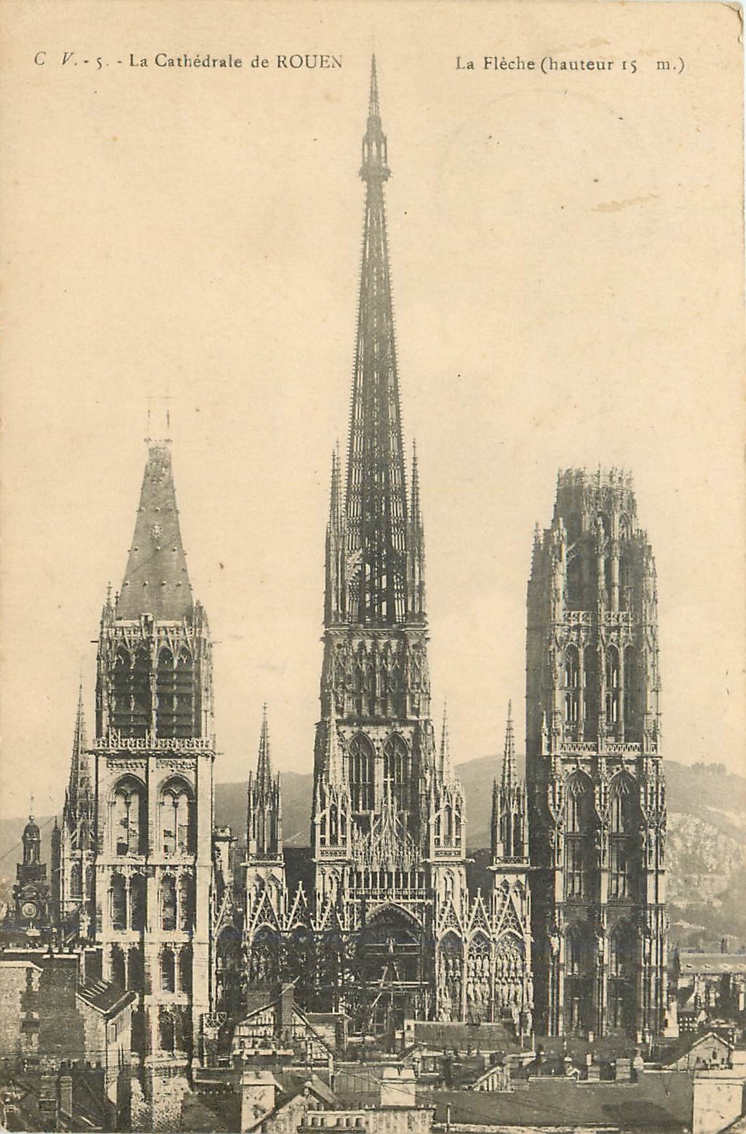 CPA La Cathedrale de Rouen La Fleche 