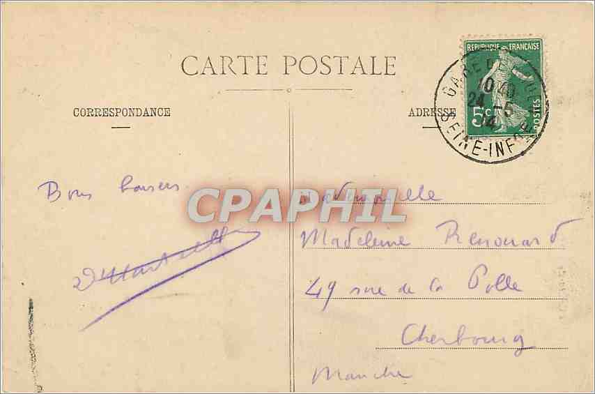 CPA La Cathedrale de Rouen La Fleche  — Rückseite