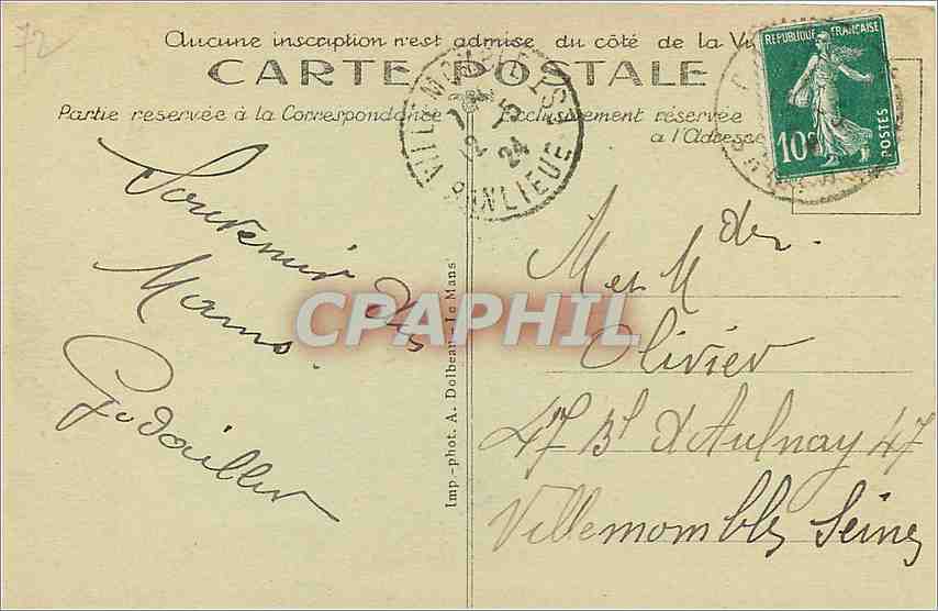 CPA Le Mans Vue partielle et Pont Gambetta  — Rückseite