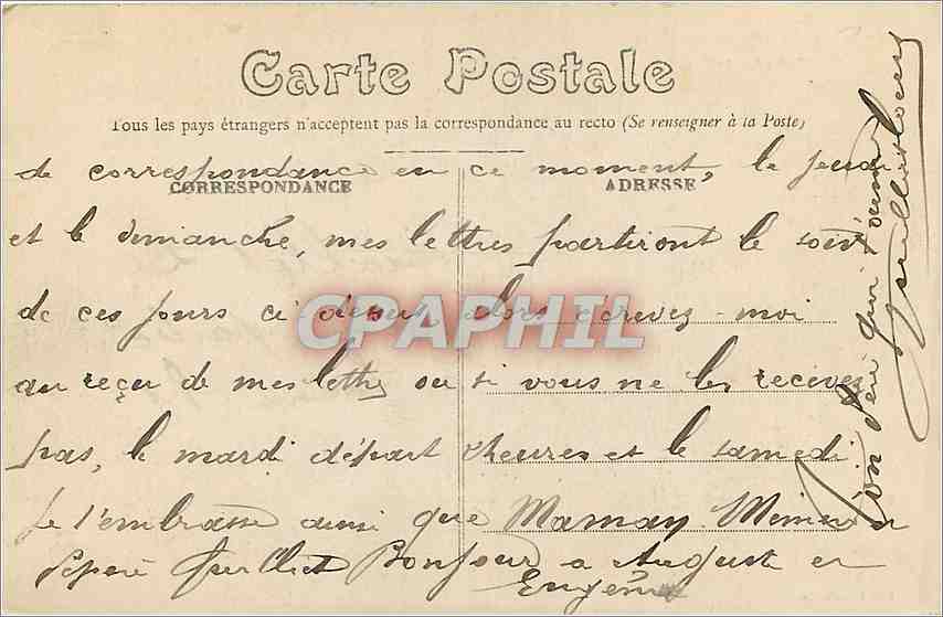 CPA Le Mans Monument de Chanzy Militaria — Rückseite