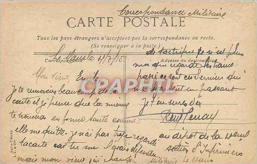 CPA Le Mans La rue des Chanoires  — Rückseite