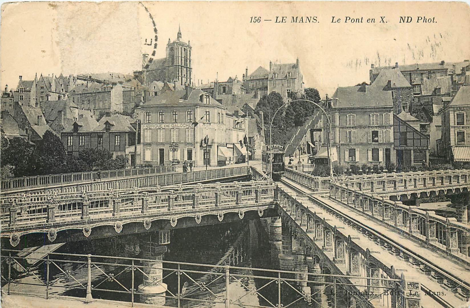 CPA Le Mans Le Pont en X 
