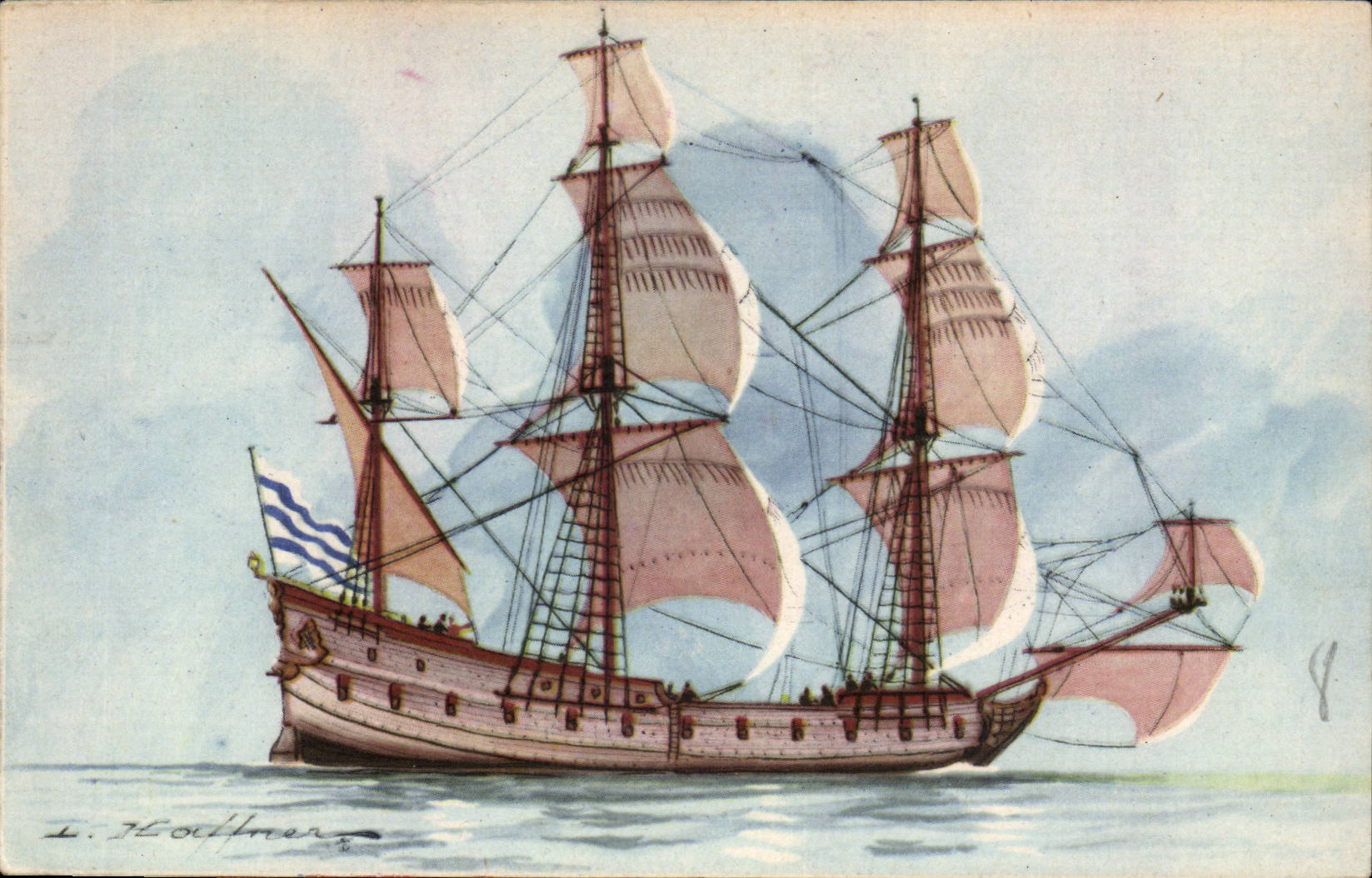 Bateau Boat CPA Flute Le navire de commerce Transport (ship)