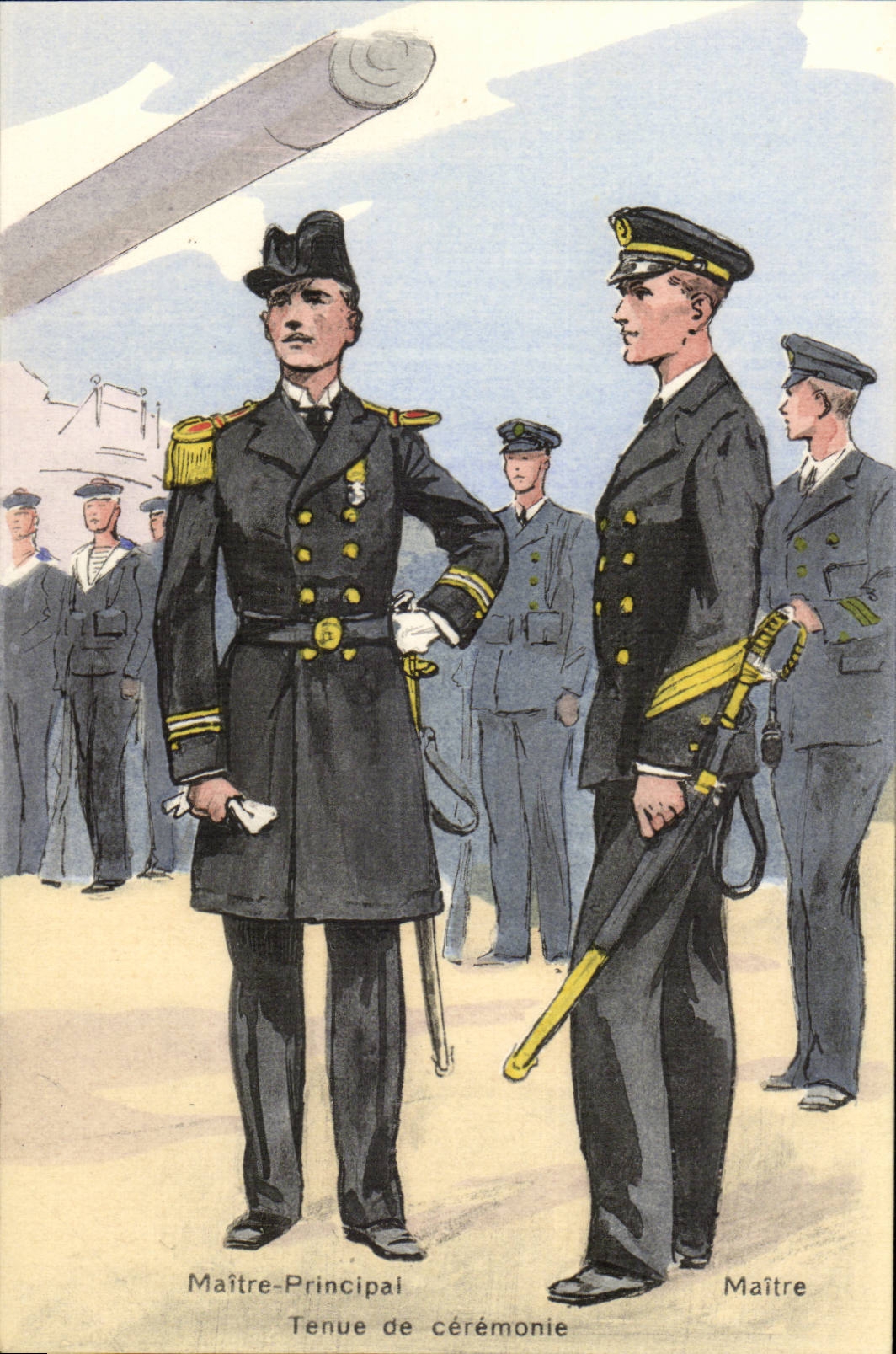 illustrateur CPA Marine Maitre principal tenue de ceremonie