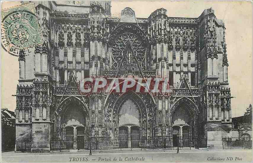 CPA troyes Poratil de la cathedrale