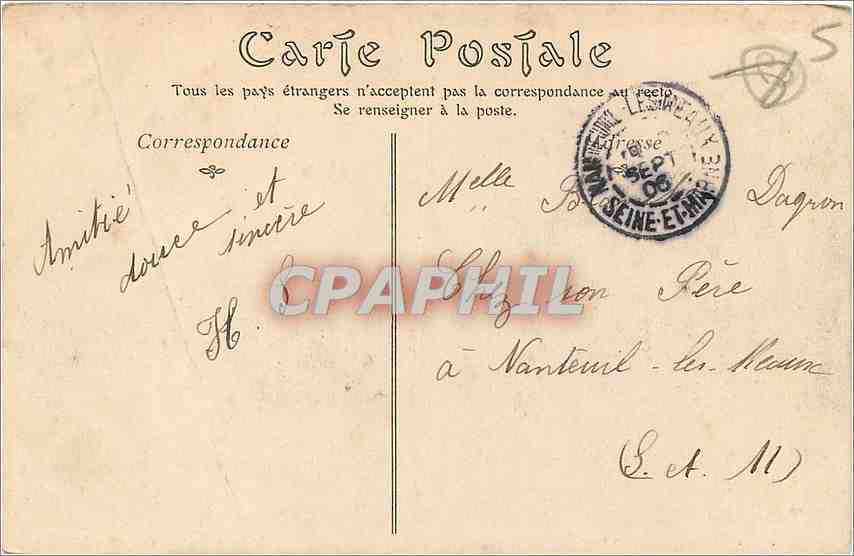 CPA troyes Poratil de la cathedrale — Rückseite