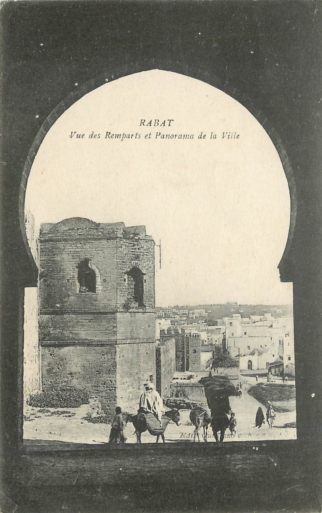 CPA Rabat Vue de Remparts et panoraa de la Ville Ane mule