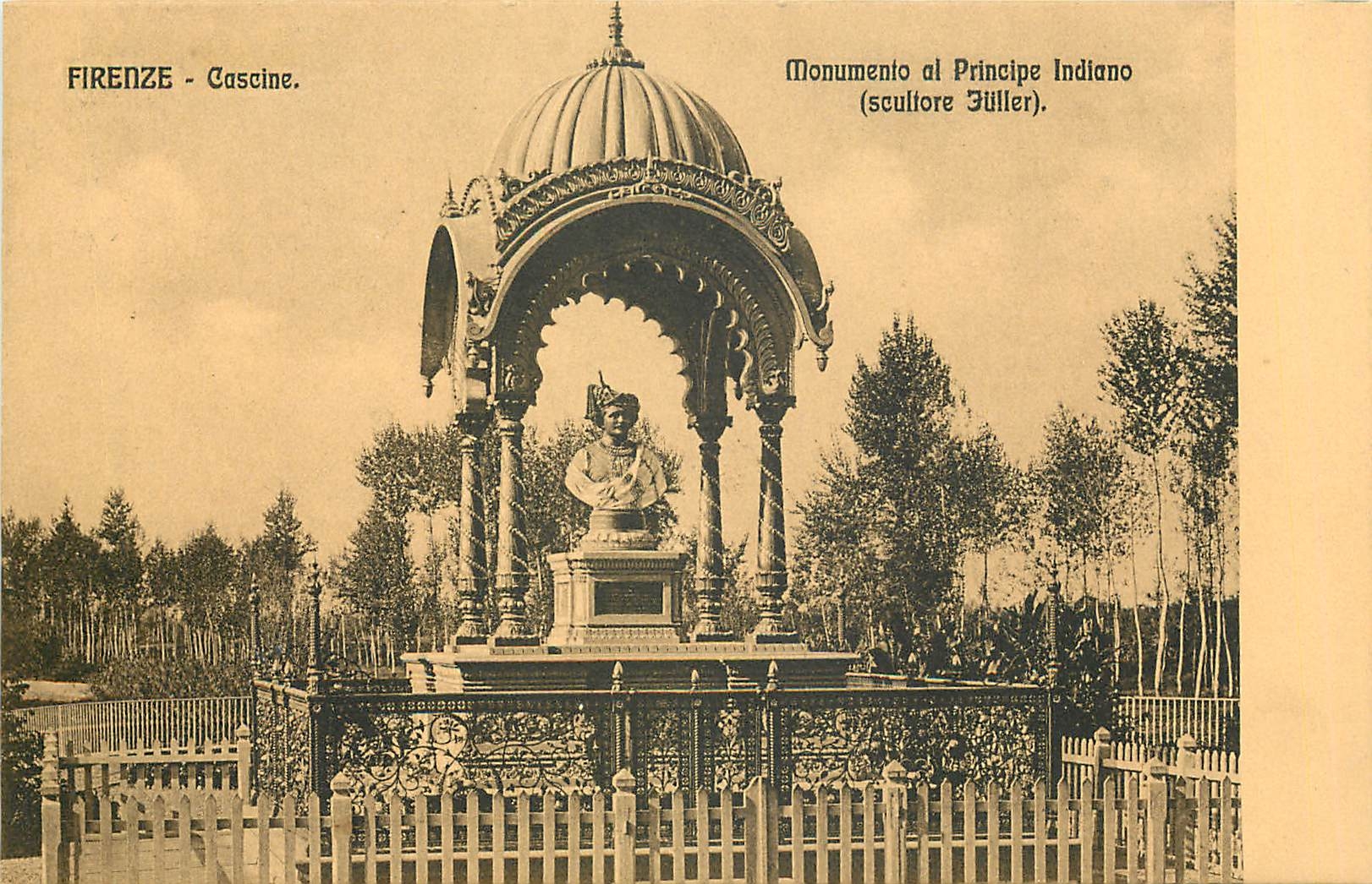 CPA Firenze Cascine Monumento al Principe Indiano