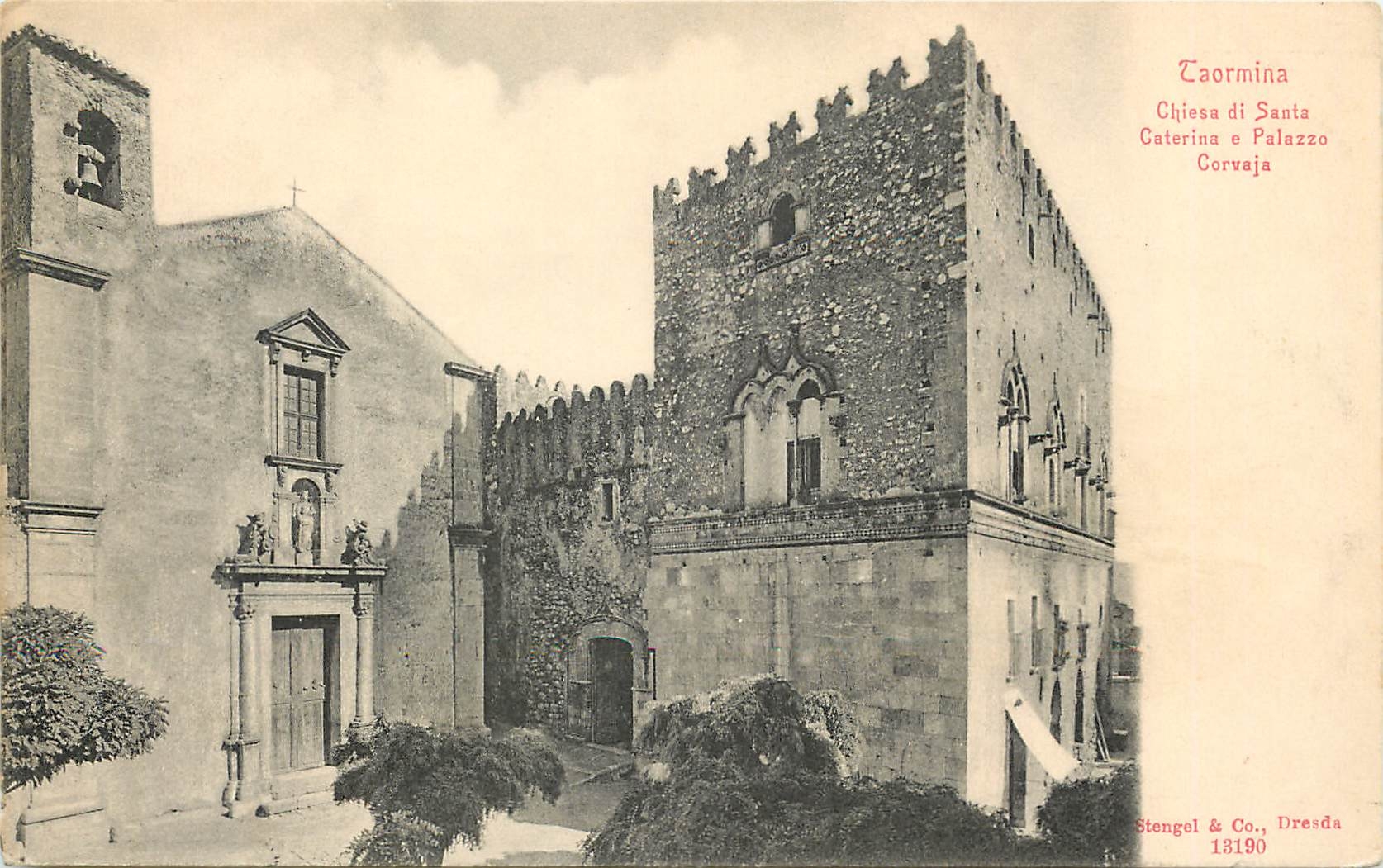 CPA Taormina Chiesa di Santa Cterne e Palazzo Corvaja