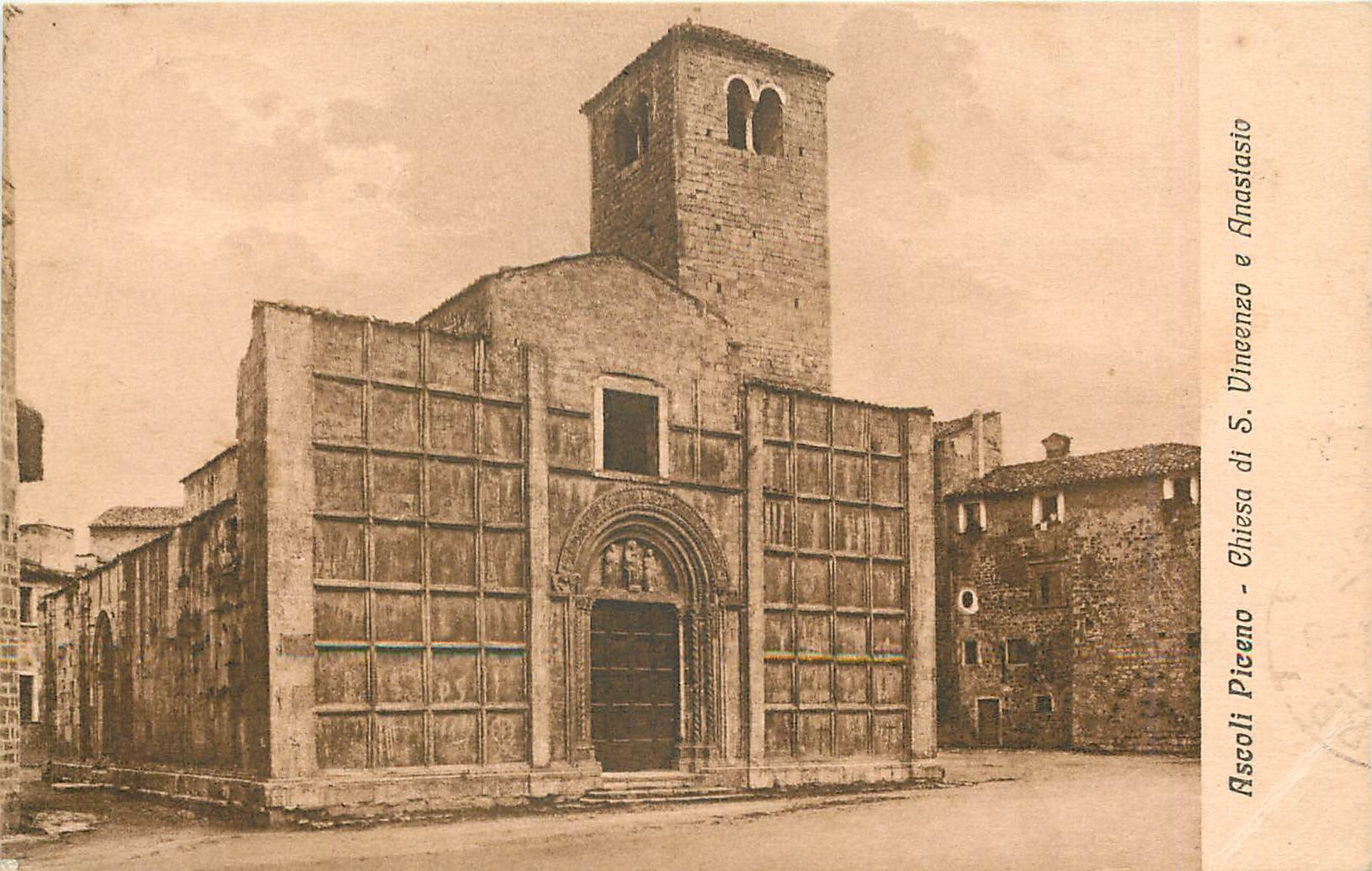 CPA Ascoli piceno Chiesa di S.Vinvezo e Anastasio