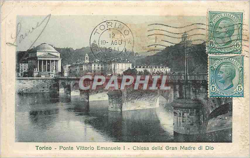 CPA Torino Ponte Vittorio Emanuele I chiesa della gran Madre di Dio