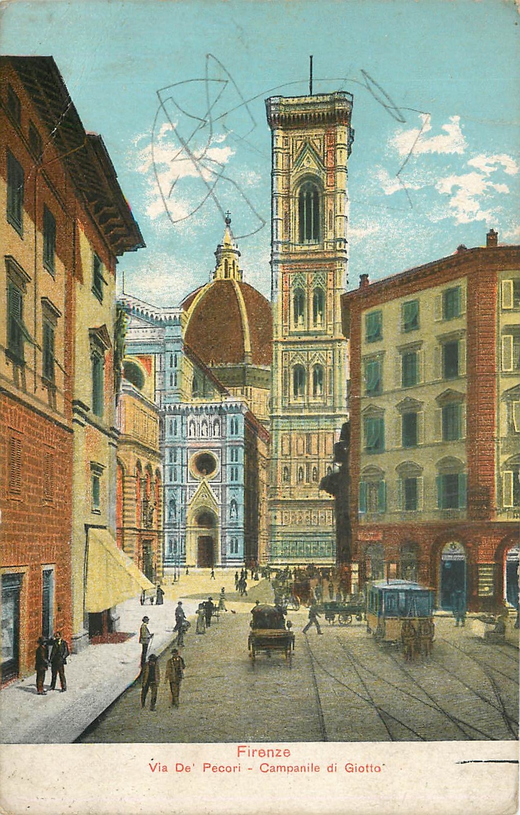 CPA Firenze Via del Pecori Campanile di giotta