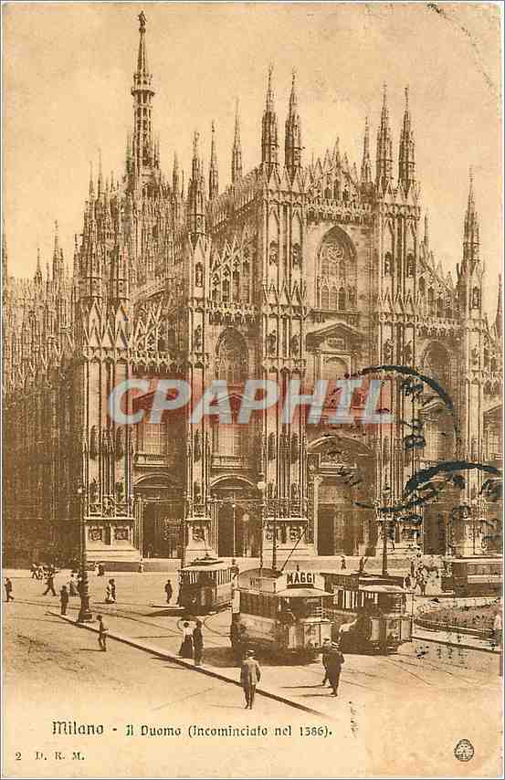 CPA Milano Il Duono Incominciato nel 1386 Tramway