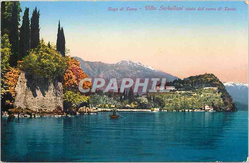 CPA Lago di Como Villa serbelloni vista dal ramo di Lecco