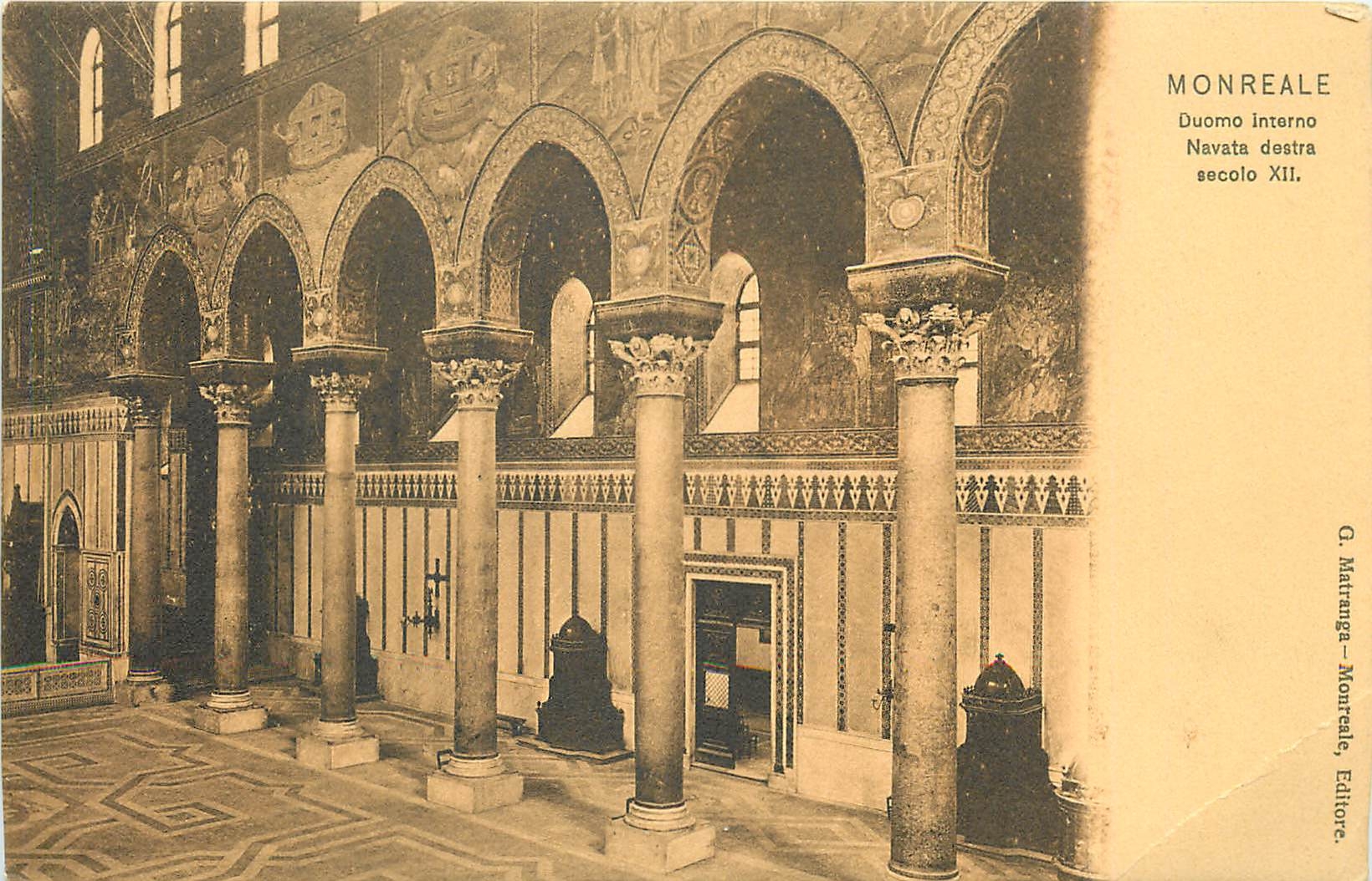 CPA Monreale Duomo interno Navata destra esolo XII