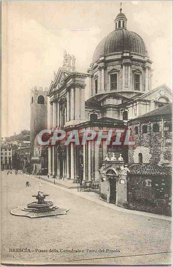 CPA Brescia Plazza della Cattedrale Torre del Popolo