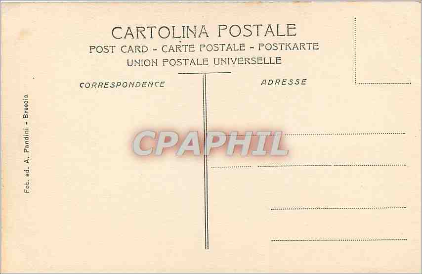 CPA Brescia Plazza della Cattedrale Torre del Popolo — Rückseite