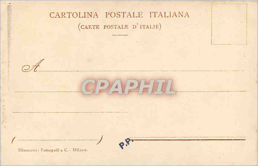 CPA Milano Ricordo del Duomo — Rückseite