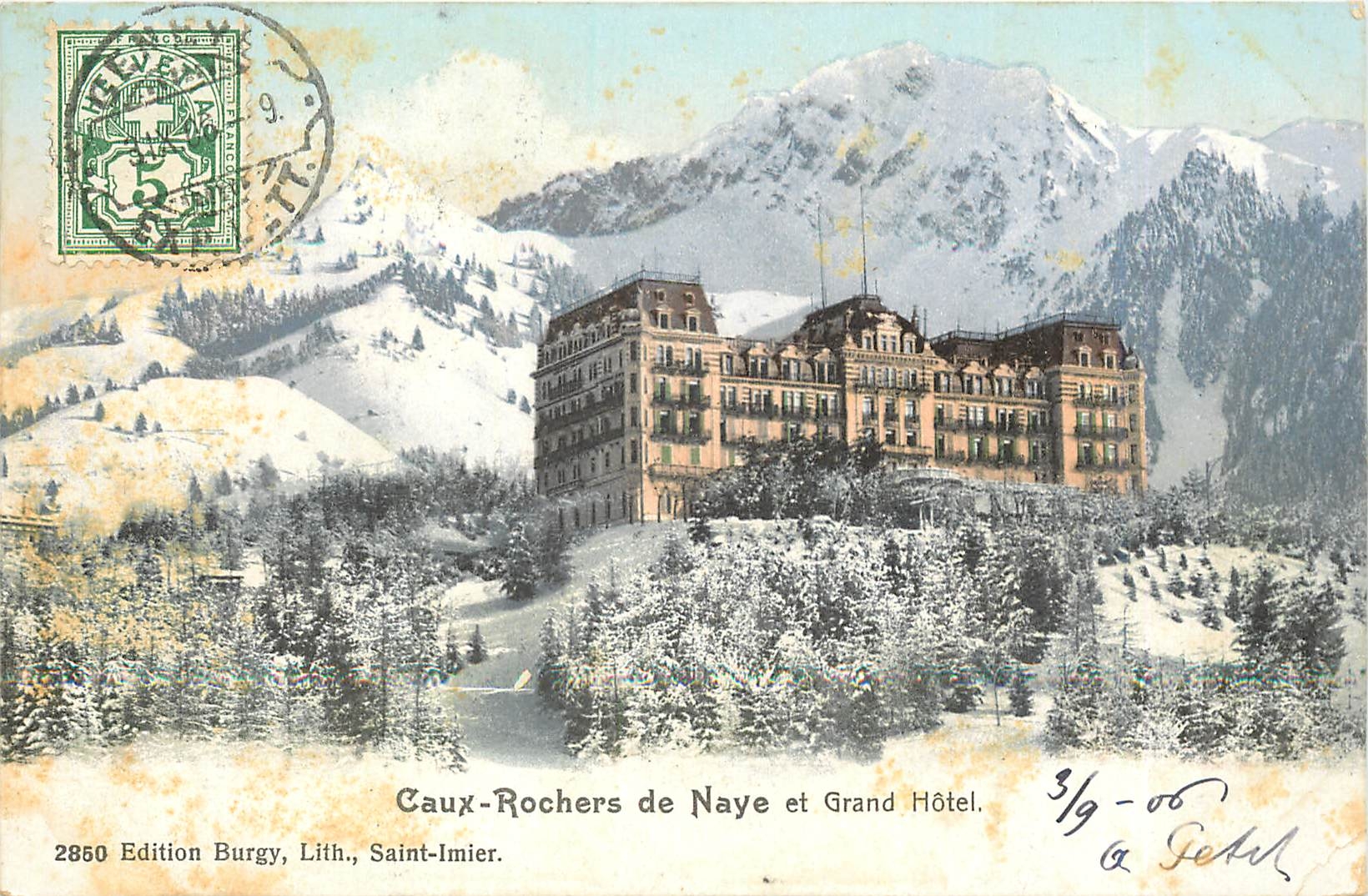 CPA Caux Rochers de naye et grand hotel
