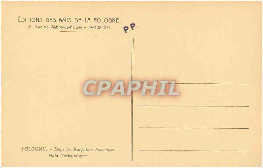 CPA Pologne — Rückseite