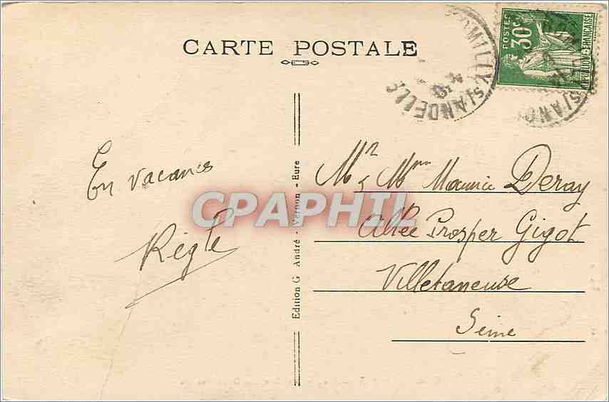 CPA Romilly sur Andelle la cote des eux Amants — Back