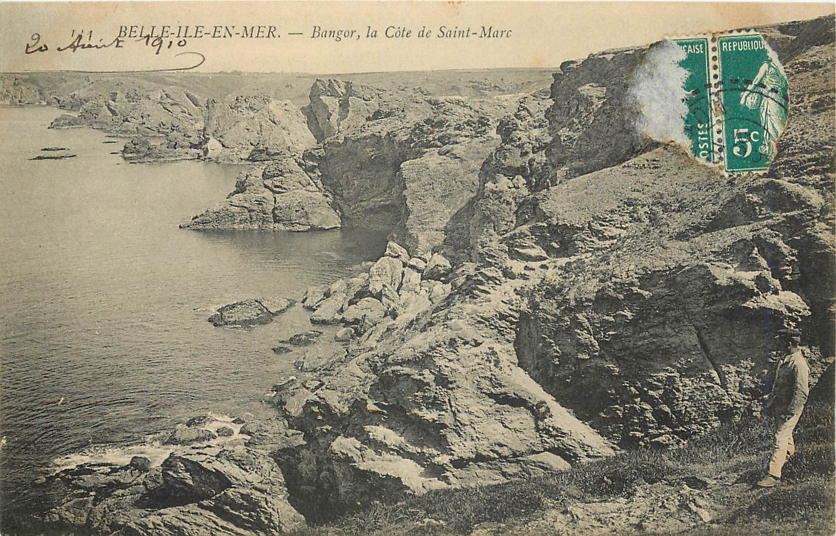 Belle-Île-en-Mer — Bangor, la Côte de Saint-Marc — Éditeur : Le Thiré, datée 1910