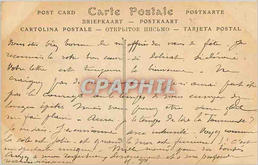 Belle-Île-en-Mer — Bangor, la Côte de Saint-Marc — Éditeur : Le Thiré, datée 1910 — Verso