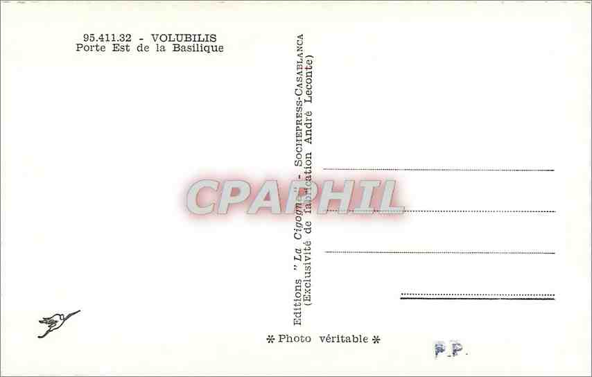 CPA Volubilis Porte Est de la Basilique — Verso