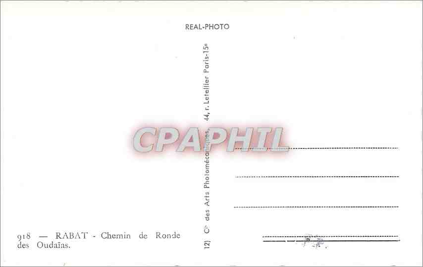 CPA Rabat Chemin de Ronde des ouadaias — Back