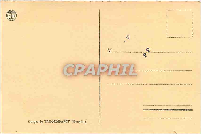 CPA Gorges de Takoumbaret Mouydir — Rückseite