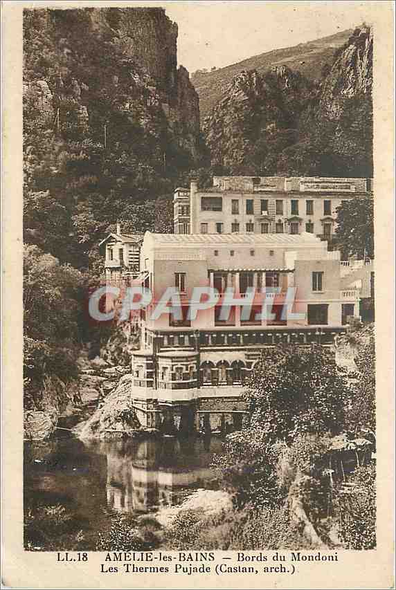 CPA Amelie les bains bords du Mondoni les Thermes Pujde Castan arch